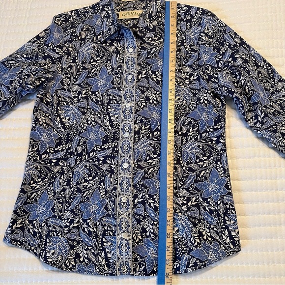 Orvis Women's size 6 Button Up Wrinkle Resistant 3/4 Sleeves 100% Cotton(j6) - Picture 7 of 9